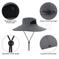 Golf Men Sun Hat Outdoor Bucket Mesh Wide Brim Boonie Hat UV Sun Protection Fishing Hiking Hats Mountain Climbing Gray and Khaki