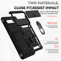 For Google Pixel 6A 8 7 Pro Shockproof Slide Camera  Lens Cover Stand Ring Magnetic Case