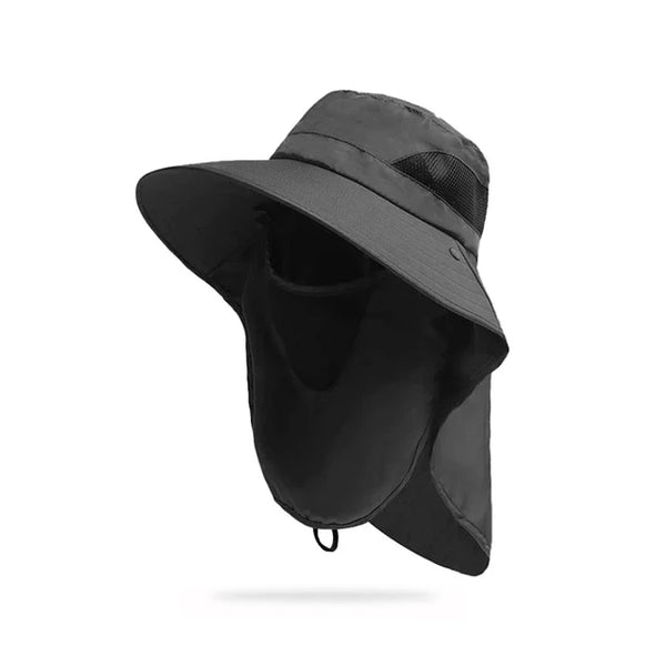 Summer Outdoor Lawn Fishing Caps Men Wide Brim UV Protective Mask Thin Casual Hats Sports Climbing Sun Hats