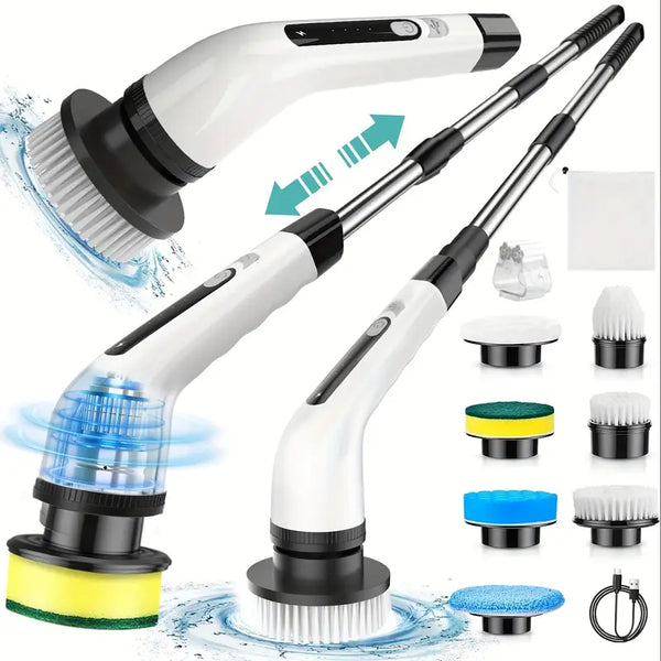 8 IN 1 Electric Spin Scrubber Cordless Power Cleaning Brush Rechargeable Cleaner