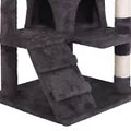 55''H Multi-Level Cat Tree Condo W/Scratching Post Tower & Perch, Play House Dark Gray