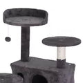 55''H Multi-Level Cat Tree Condo W/Scratching Post Tower & Perch, Play House Dark Gray