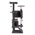 55''H Multi-Level Cat Tree Condo W/Scratching Post Tower & Perch, Play House Dark Gray
