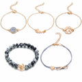 Bohemian Turtle Charm Bracelets Bangles For Women Fashion Gold Color Strand Bracelets Sets Jewelry