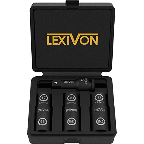 Lexivon 1/2-Inch Impact Socket Set, 6 Total Lug Nut #ns23 _mkpt4
