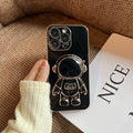 Astronaut Phone Case Hidden Stand Case Cover for iPhone, 6D Plating Astronaut Phone Case with Stand Lens Film Protective Cover #ns23 _mkpt