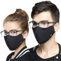 Cotton Mouth Face Mask KN95 Anti-Dust Glasses Mask Respirator with Activated Carbon Filter Black Fabric Face Mask