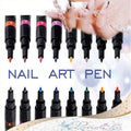 OOH WOW 1PC Beauty 16 Colors Two-way Acrylic Paint Pen DIY Gel Polish Drawing Tools Nails Accessoires Manicure 3D Nail Art Pen
