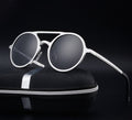 New men's polarized sunglasses Vintage round frame sunglasses Aluminum magnesium glasses Driving sunglasses