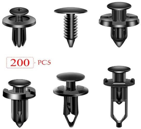 200 Pcs Push Bumper Fastener Rivet Clips, Universal Fender Plastic Retainer Clips #ns23 _mkpt