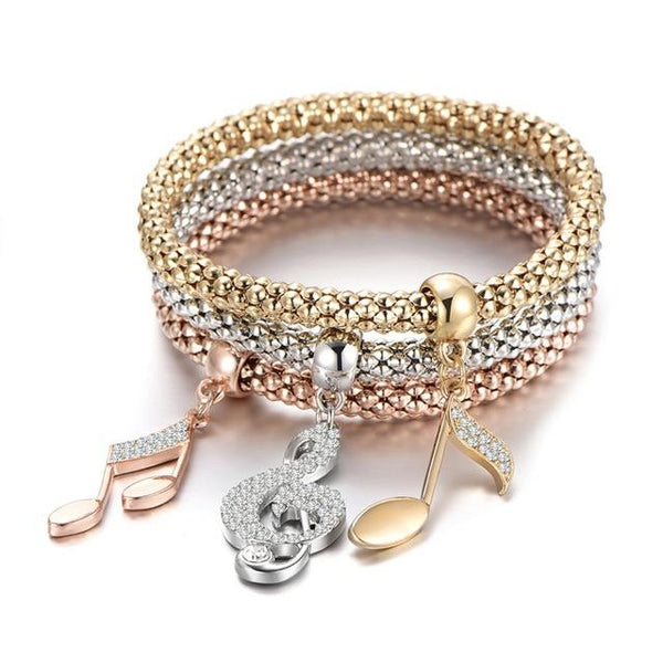 3Pcs Tree of Life Bracelet | Popcorn Owl Heart | Anchor Musical Note Charm Bracelets For Women - P&Rs House