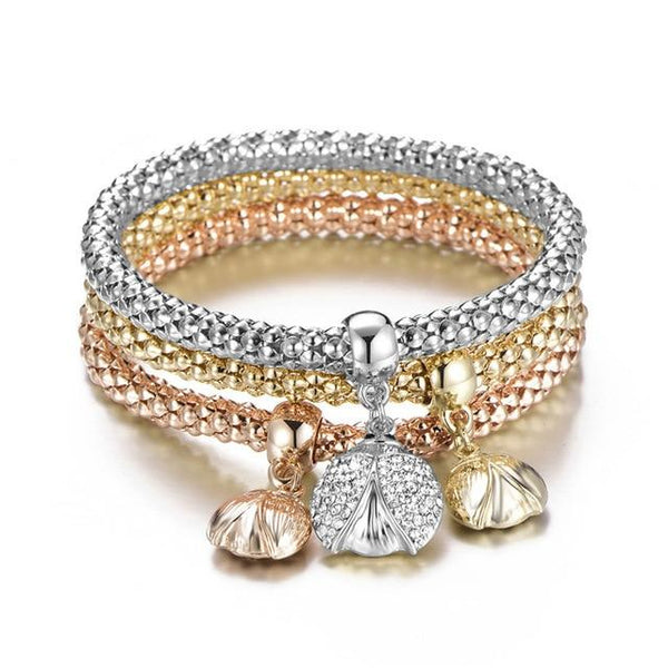 3Pcs Tree of Life Bracelet | Popcorn Owl Heart | Anchor Musical Note Charm Bracelets For Women