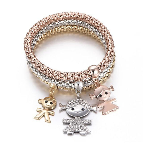 3Pcs Tree of Life Bracelet | Popcorn Owl Heart | Anchor Musical Note Charm Bracelets For Women