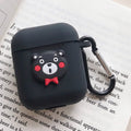 Cute Cartoon Animals Slicone Protective Cover Case  with Keychain| Airpods Case Cover
