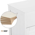 Bathroom Floor Storage Cabinet, Side Table Storage Organizer  L12.6xW12xH34.5 Inches _mkpt44