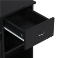 Computer Desk with Drawers and Storage Shelves, Black