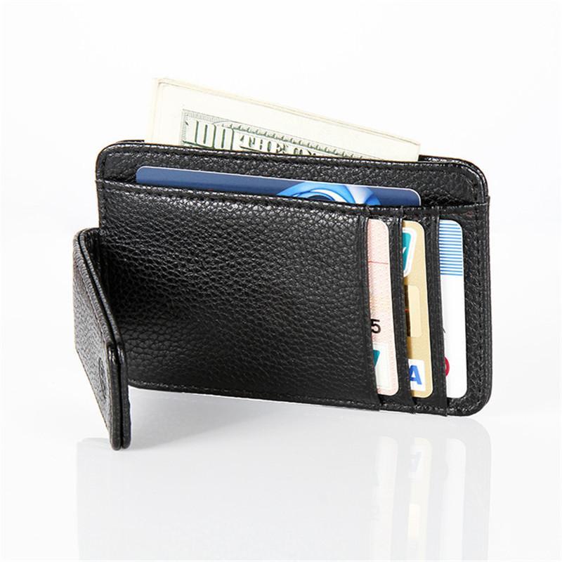 Genuine Leather Magnet Wallet Money Clip
