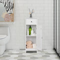 Bathroom Floor Storage Cabinet, Side Table Storage Organizer  L12.6xW12xH34.5 Inches _mkpt44