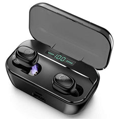 Wireless Earbuds, True Wireless Bluetooth Earbuds Bass Headphones Earphones with Wireless Charging Powerbank Case Battery Display IPX7 Waterprooof 70H Playtime for iPhone,Android,Windows