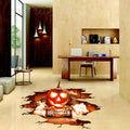 Halloween 3D Stickers View Scary Pumpkin Shaped Window Floor Stickers Halloween Decoration Poster PVC Removable Decal for Kids