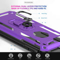 LeYi AMZ Compatible for iPhone 8 Case, iPhone 7 Case, iPhone 6s/ 6 Case with Tempered Glass Screen Protector [2 Pack], Military-Grade Protective Phone Case with Ring Kickstand for iPhone 6/6s/7/8, Purple