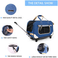 🐶Pet Rolling Carrier with Detachable Wheels Travel Rolling Carrier for Small & Medium Dogs/Cats up to 33 Pounds, Collapsible and Breathable