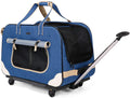 🐶Pet Rolling Carrier with Detachable Wheels Travel Rolling Carrier for Small & Medium Dogs/Cats up to 33 Pounds, Collapsible and Breathable