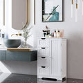 Bathroom Floor Cabinet with 4 Drawer and 1 Cupboard, Wooden Free Standing Storage _mkpt
