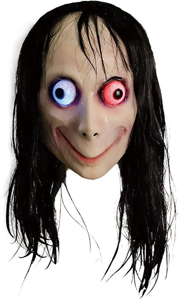 LED Mask Horror Devil Mask with Long Hair,Scary Challenge Games Evil Costume Halloween #ns23 _mkpt.