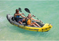 ✅Explorer K2 Kayak, 2 Person Inflatable Kayak Set with Aluminum Paddles and High Performance Air Pump