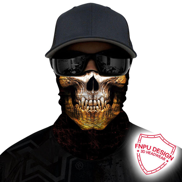 3D Skull Skeleton Balaclava Seamless Motorcycle Neck Face Shield Mask Scarf Bicycle Hunting Outdoor Anti-UV Bandana Headband - P&Rs House