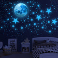Glow in The Dark Stars for Ceiling, 1108 Pcs Moon and Stars Kids Wall Decals (Sky Blue)