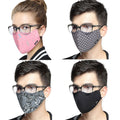 Cotton Mouth Face Mask KN95 Anti-Dust Glasses Mask Respirator with Activated Carbon Filter Black Fabric Face Mask