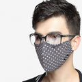 Cotton Mouth Face Mask KN95 Anti-Dust Glasses Mask Respirator with Activated Carbon Filter Black Fabric Face Mask