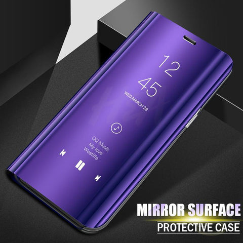 Luxury Smart Mirror Flip Phone Case For Samsung Galaxy S6-S9 S10E S10 S9 S8 Plus Note 8 Note 9 Cover