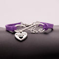 Infinity love dog cat pet paw footprint|  best friend bracelet heart charm men wrap bracelets & bangles for women jewelry