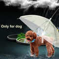 Pet Umbrella Transparent PE Small Dog Umbrella Rain Gear with Dog Leads Keeps Pet Dry Comfortable in Rain Snowing Useful