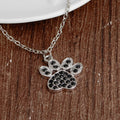 Lucky Cute Personality Animal Pet Dog Paw Footprint Zircon Pendant Necklace Love Woman Mother Girl Gift Wedding blessing Jewelry