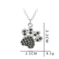 Lucky Cute Personality Animal Pet Dog Paw Footprint Zircon Pendant Necklace Love Woman Mother Girl Gift Wedding blessing Jewelry