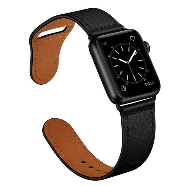 Luxury Leather Apple Watch Band 44mm 40mm correa iWatch series 5 4 3 Leather band 42mm 38 mm | Genuine Leather Belt Watch Band Bracelet - P&Rs House