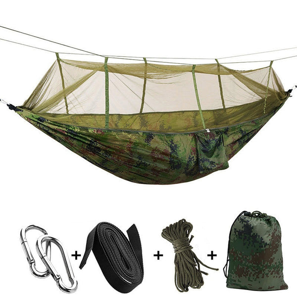 🔥 Portable Camping Hammock Outdoor Camping  Mosquito Net, Bed Hunting Sleeping Swing _mkpt44