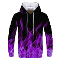 Men's Hoodies 3D Printing Purple Flame Skull Hoodies Sweatshirt Young Loose Casual Sportswear Spring Autumn Coat Street Clothing