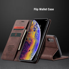 Luxury Leather Wallet Flip Phone Case for iPhone X XR XS Max Case Phone Cover  for iPhone 7 6s 6 8 Plus 5 5S | Magnetic Flip Wallet Case