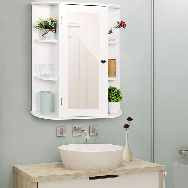 Medicine Cabinet with Mirror Bathroom Cabinet with 2 Adjustable Interior Shelves Organizer _mkpt44