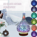 LED Aromatherapy Humidifier Night Light 3D Glass Firework 7 Colors Oil Diffuser Two Humidification Modes UK/US/AU/EU Plug