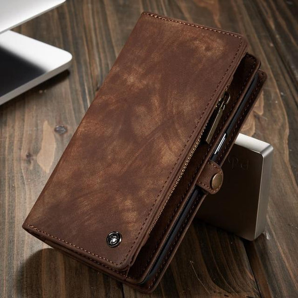 Luxury Leather Phone Wallet with Card Holders For Samsung Galaxy S7 Edge S8 S9 S10 Plus S10E note 8 9 10 Pro with Detachable Leather Magnet Case - P&Rs House
