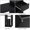 Computer Desk with Drawers and Storage Shelves, Black
