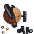 Portable Manual Coffee Maker Hand Espresso Maker Mini Coffee Machine Coffee Pot Outdoor Travel design (Black)