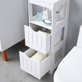 Bathroom Floor Cabinet, Multifunctional Wooden Storage Cabinet with 2 Adjustable Drawers, Sturdy Side Cabinet for Home Office Living Room