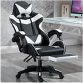 Ergonomic High Back Racing Style Reclining Office Chair Adjustable Rotating Lift Chair PU Leather Gaming Chair Laptop Desk Chair with Footrest
